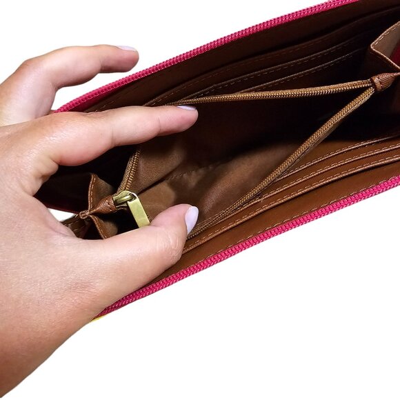 Fossil Long Zippy‎ Leaf Print Wallet Like New Condition - Picture 9 of 11